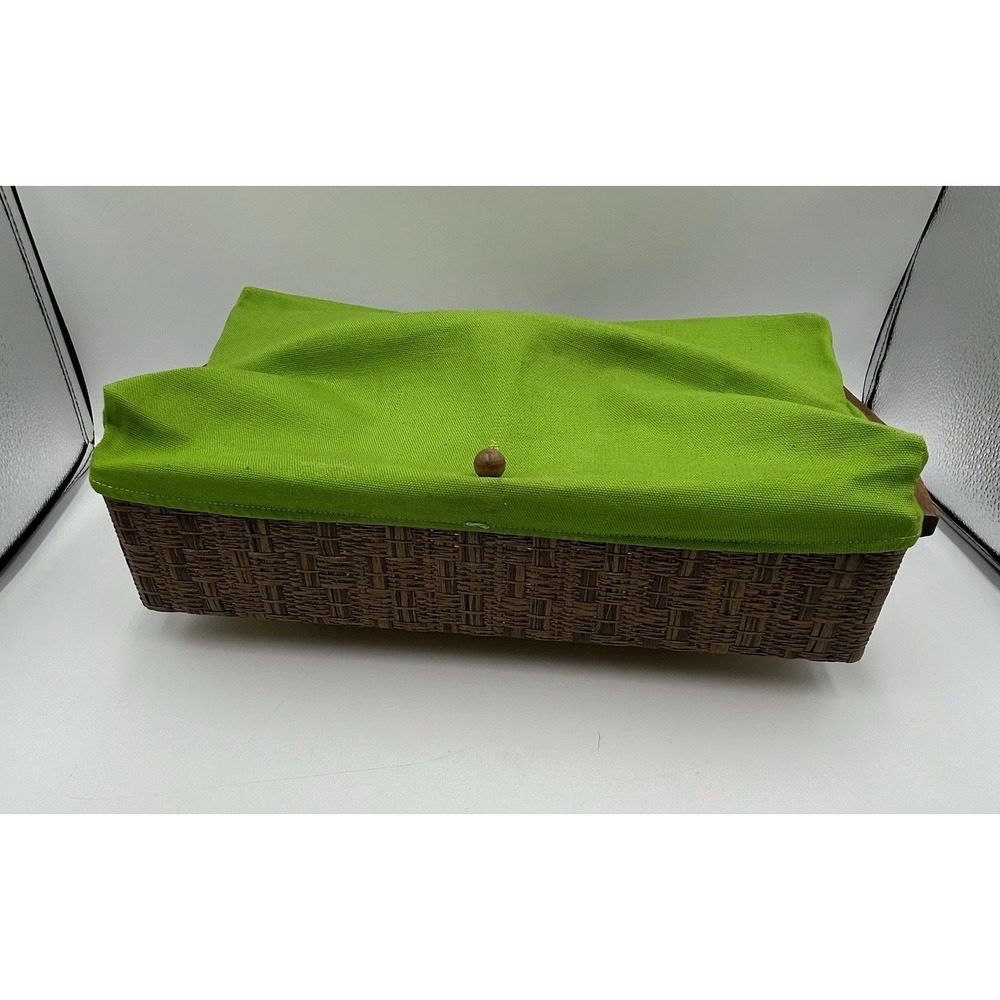 Vtg UDICO Electric Automatic Bun Warmer Basket MCM Avocado Green Retro Tested GD